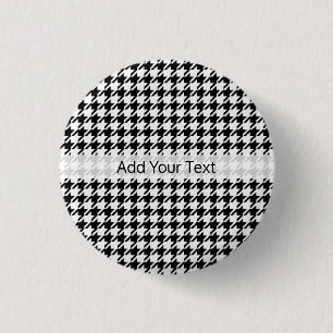 Black and White Houndstooth by Shirley Taylor 3 Cm Round Badge