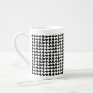 Black and White Houndstooth by Shirley Taylor Bone China Mug