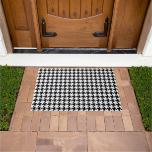 Black and White Houndstooth by Shirley Taylor Doormat