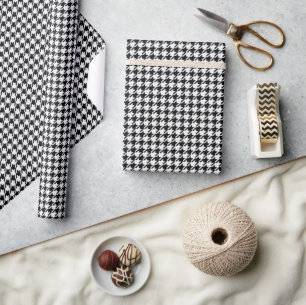 Black and White Houndstooth by Shirley Taylor Wrapping Paper