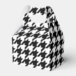 Black and White Houndstooth Check Favour Box