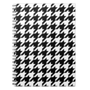 Black and White Houndstooth Check Notebook