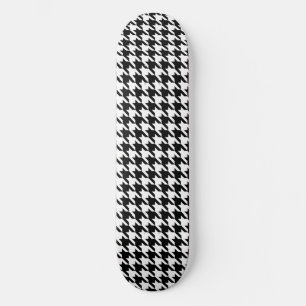 Black and White Houndstooth Check Skateboard
