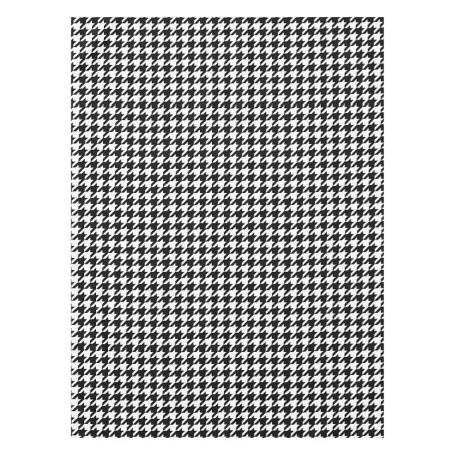 Black and White Houndstooth Check Tablecloth (Front)