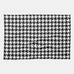 Black and White Houndstooth Check Tea Towel