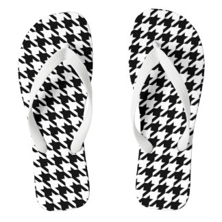 Black and White houndstooth Flip Flops