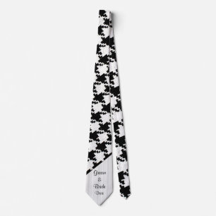 “Black and White Houndstooth” Groom’s Wedding Tie