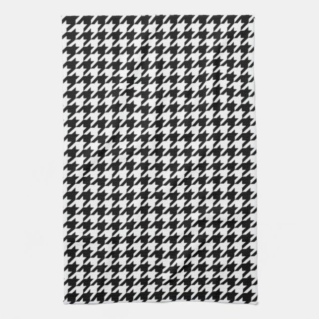 Black and White Houndstooth Kitchen Towels (Vertical)