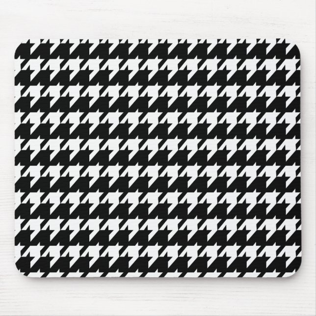 Black and white houndstooth mouse mat (Front)