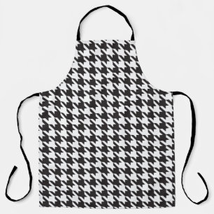 Black and White Houndstooth Pattern Apron