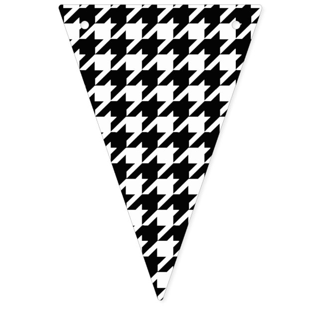 Black and White Houndstooth Pattern Bunting (First Flag)