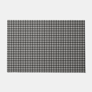 Black and White Houndstooth Pattern Doormat