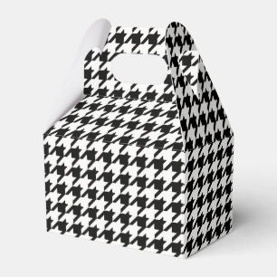 Black and White Houndstooth Pattern Favour Box