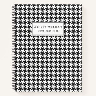 Black and White Houndstooth Pattern Notebook
