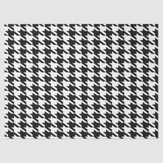 Black and white Houndstooth pattern Tissue Paper (Front)