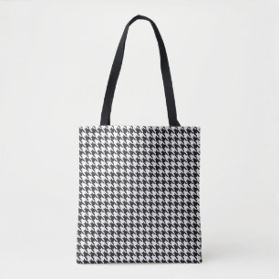 Black and White Houndstooth Pattern Tote Bag