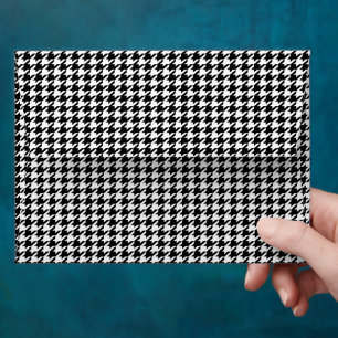 Black and White Houndstooth Plaid Envelope