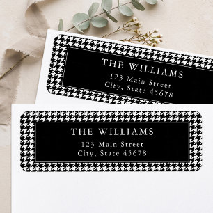 Black and White Houndstooth Return Address