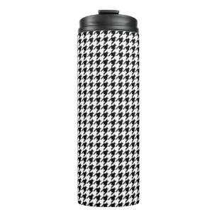 Black and White Houndstooth Thermal Tumbler