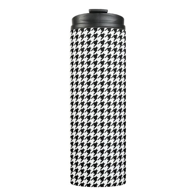Black and White Houndstooth Thermal Tumbler (Front)