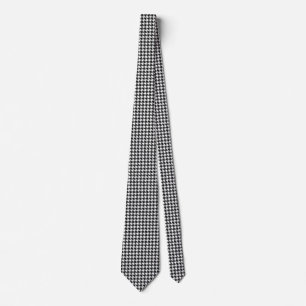 Black and White Houndstooth Tie