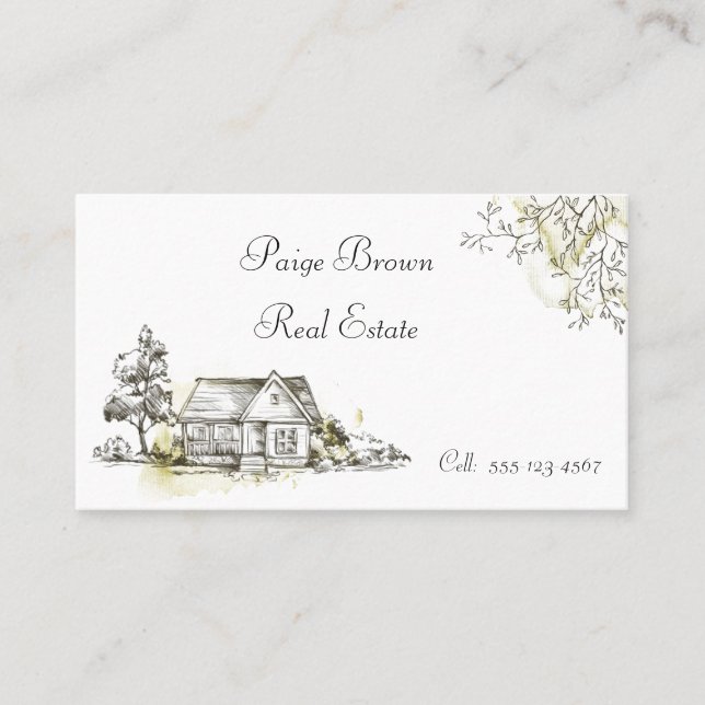 Black and White House Business Card (Front)