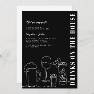 Black and White Housewarming Party Invitation