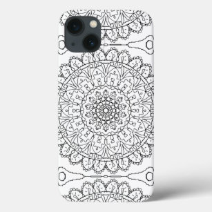 Black and White Huge Mandala Zen Buddha Geometric Case-Mate iPhone Case
