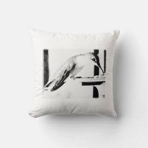 Black and White Hummingbird Picture Cushion