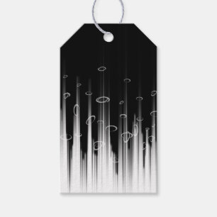 Black And White Hypnotic Circled Line Streaks Art Gift Tags