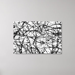 BLACK AND WHITE I - Action painting - Abstract - Canvas Print
