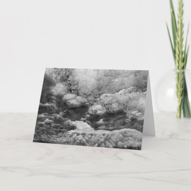 Black And White Ice Abstract Card (Front)