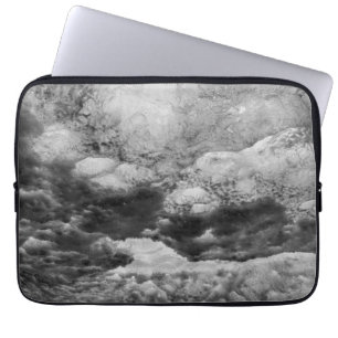 Black And White Ice Abstract Laptop Sleeve