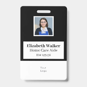 Black and White ID Photo Badge Double Sided