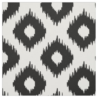 Black and White Ikat Pattern Fabric