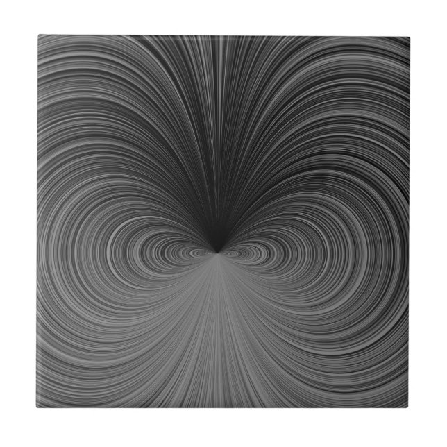 Black and White Illusion Vortex Tile (Front)