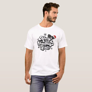 Black and White Illustrate Merry Christmas T-Shirt