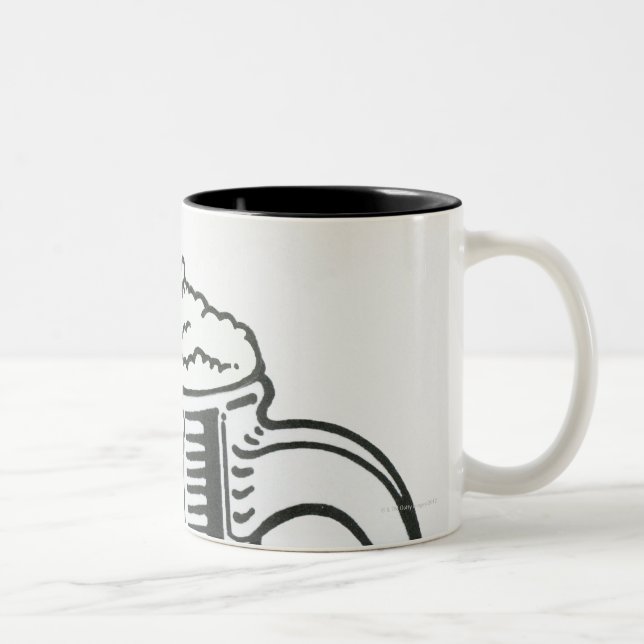 Black and white illustration of Guinness in Two-Tone Coffee Mug (Right)