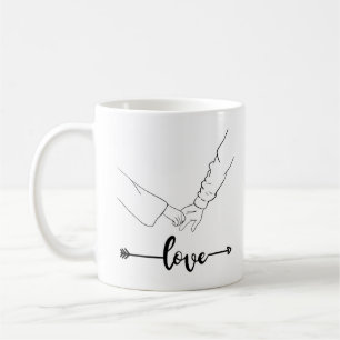 Black and White Illustrative Love Couple Mug