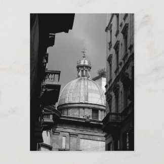 Black and White image Back streets of Milan Italy Postcard