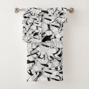Black and White in Motion Bath Towel Set