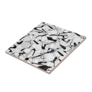 Black and White in Motion Ceramic Tile