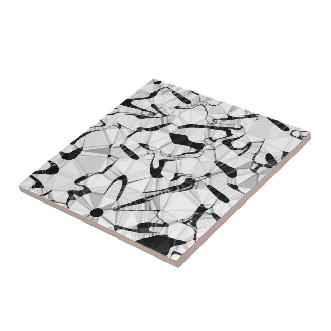 Black and White in Motion Ceramic Tile (Side)