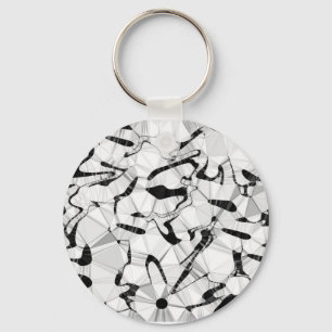 Black and White in Motion Key Ring