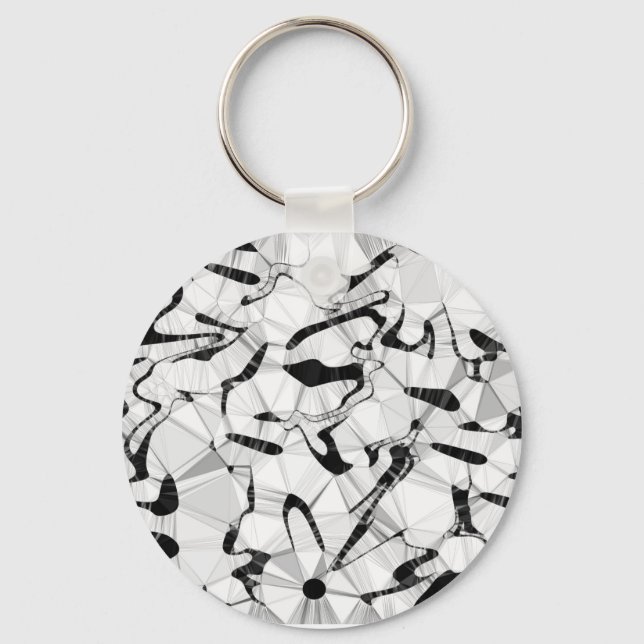 Black and White in Motion Key Ring (Front)