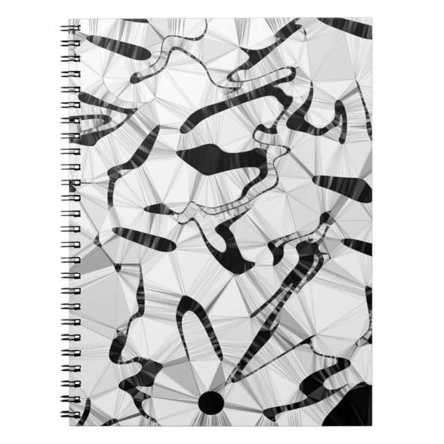 Black and White in Motion Spiral Notebook (Front)