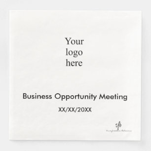 Black and White In-Person Seminar Logo Paper Dinne Napkin