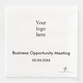 Black and White In-Person Seminar Logo Paper Dinne Napkin