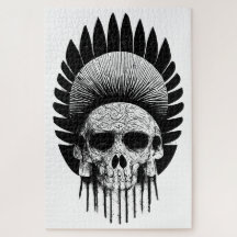 Black And White Indian Skull