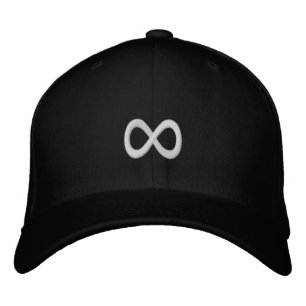 Black and White Infinity Symbol Embroidered Hat